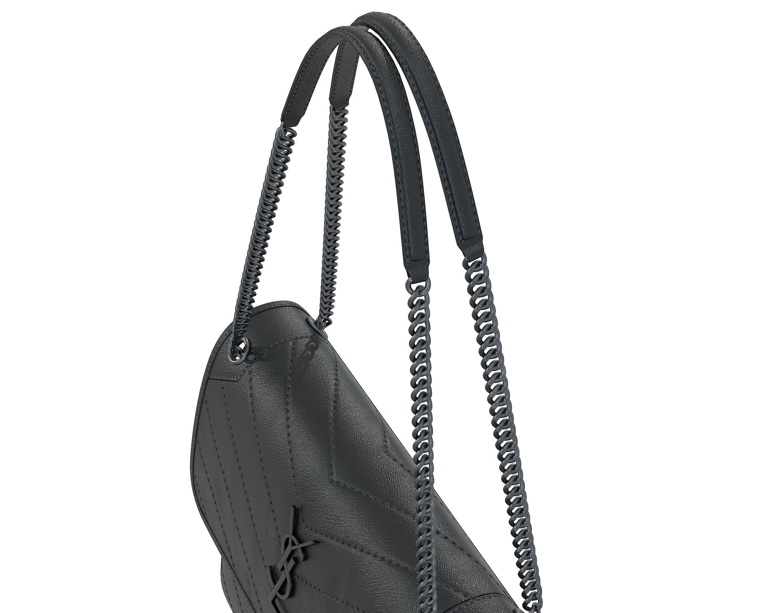 YSL Saint Laurent Niki Bag Black Leather Low-poly 3D model_7