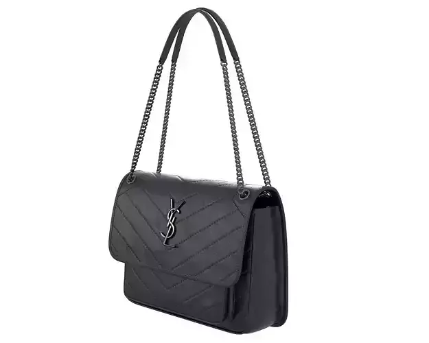 YSL Saint Laurent Niki Bag Black Leather Low-poly 3D model