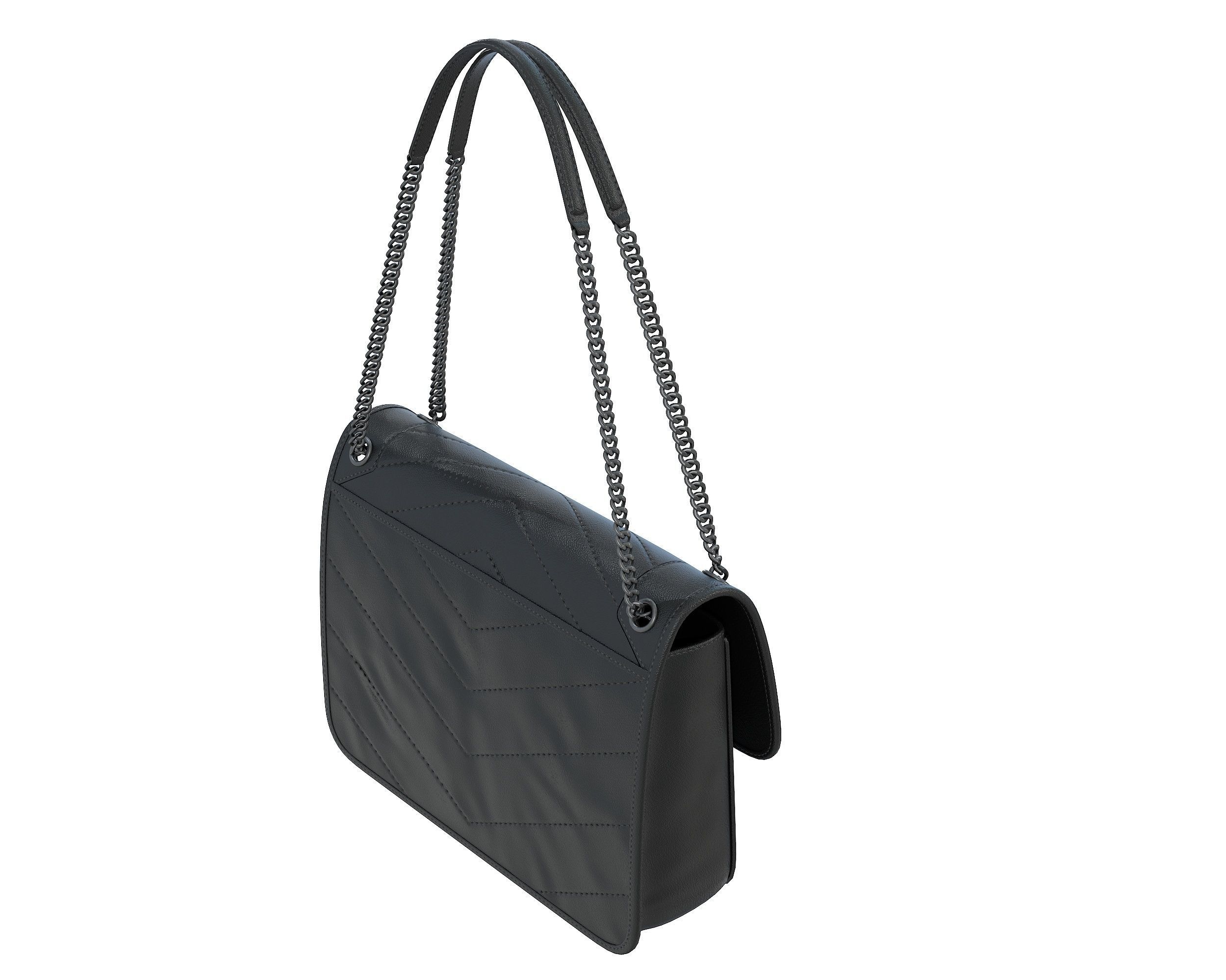 YSL Saint Laurent Niki Bag Black Leather Low-poly 3D model_4