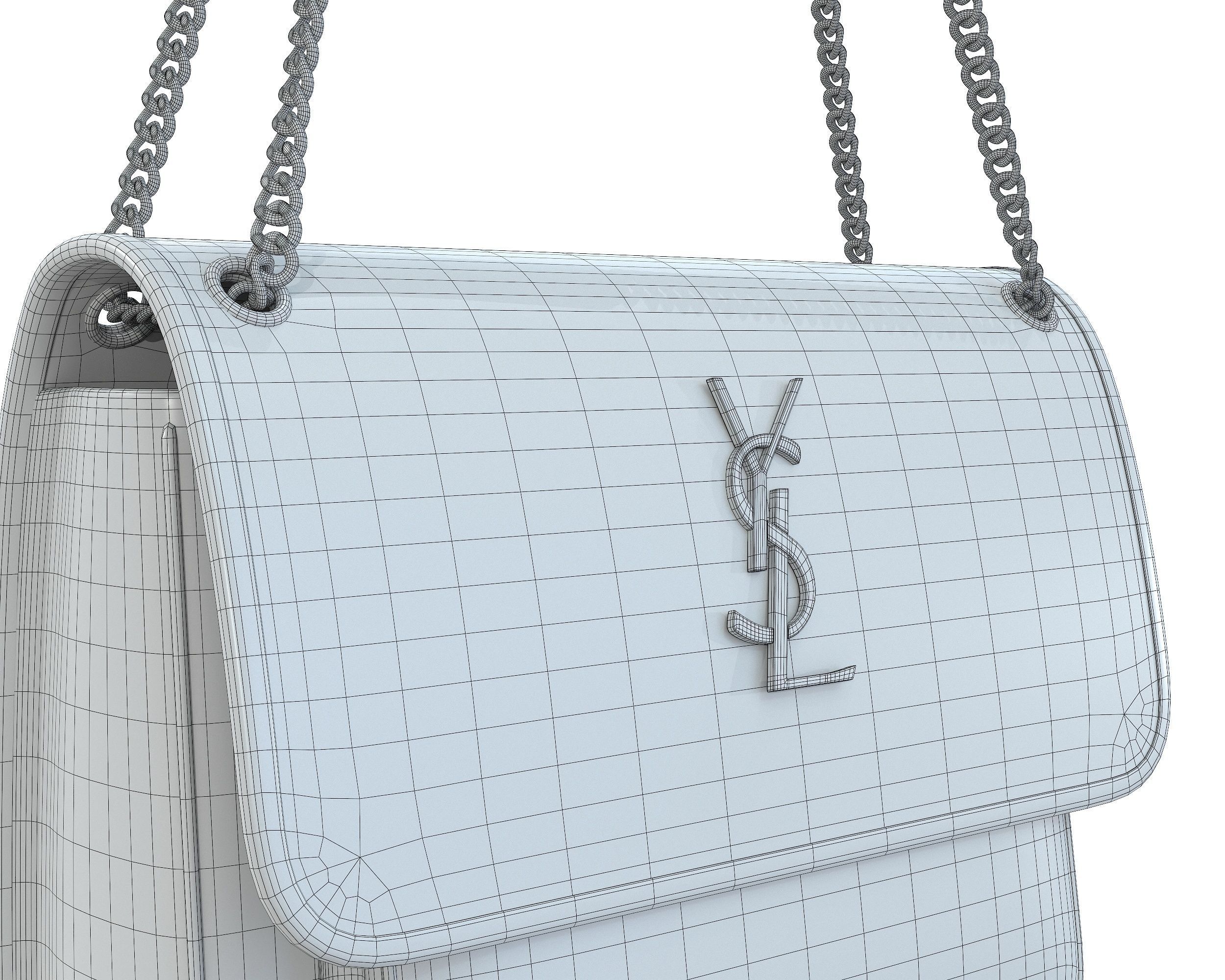 YSL Saint Laurent Niki Bag Black Leather Low-poly 3D model_11