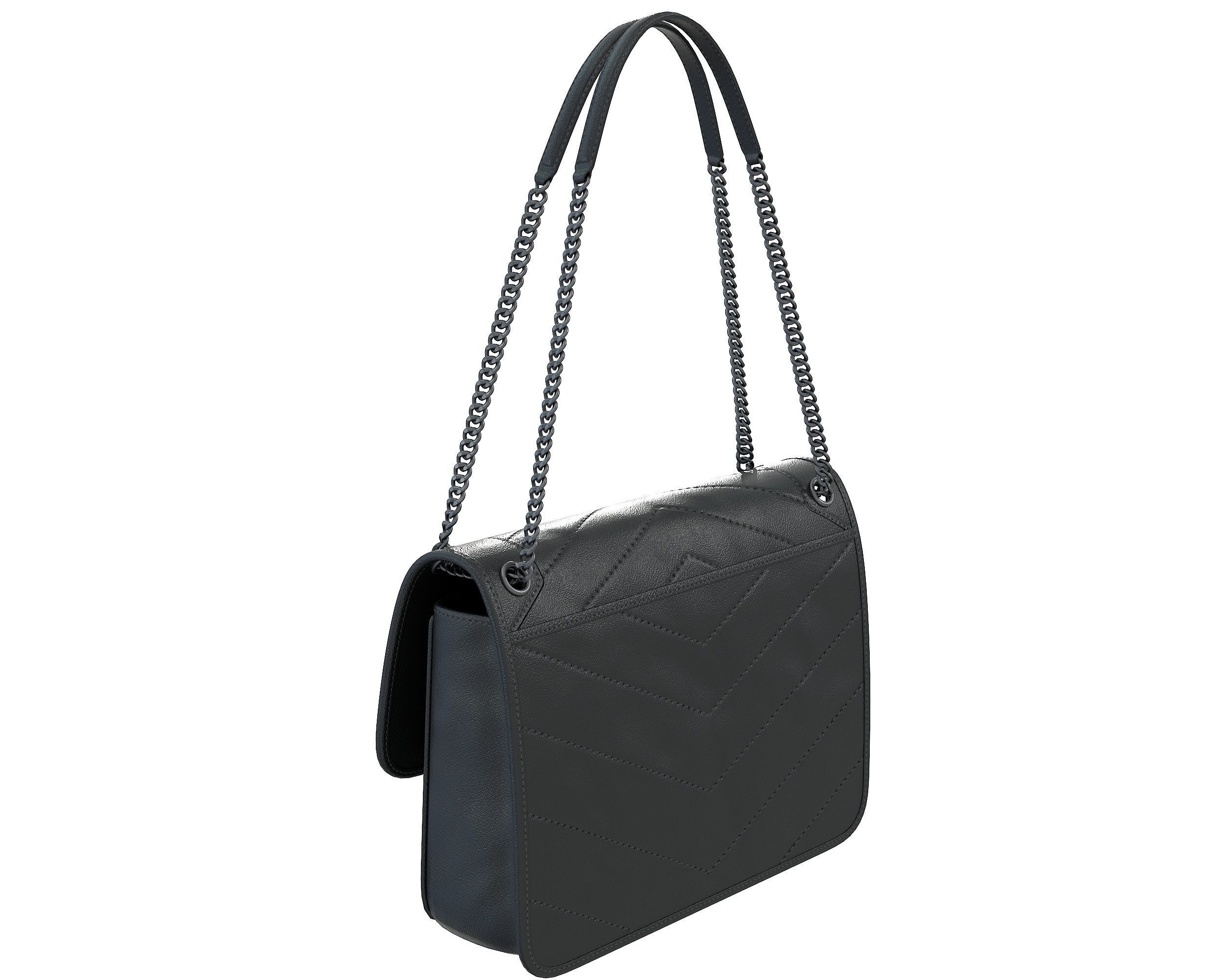 YSL Saint Laurent Niki Bag Black Leather Low-poly 3D model_5