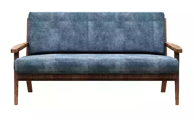 Contemporary sofa with fabric and wood