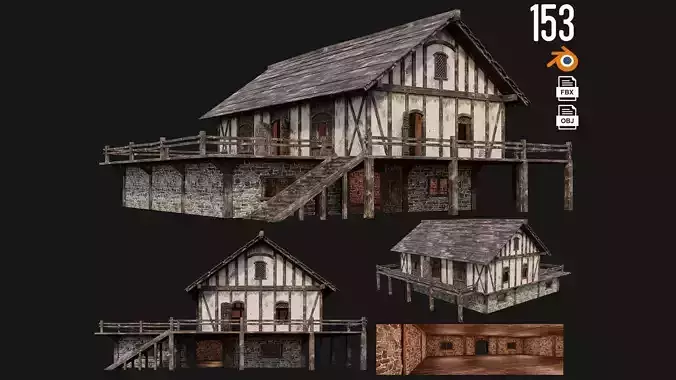 Old Medieval House 4K Textures GameReady 153