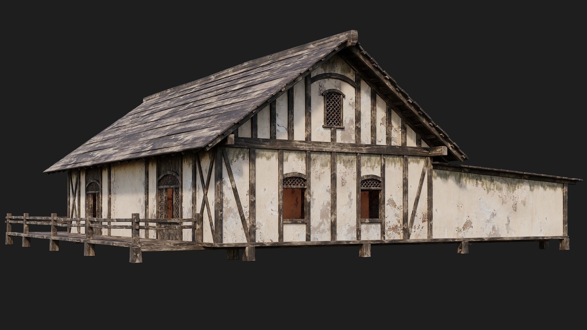 Old Medieval House 4K Textures GameReady 154 Low-poly 3D model_9
