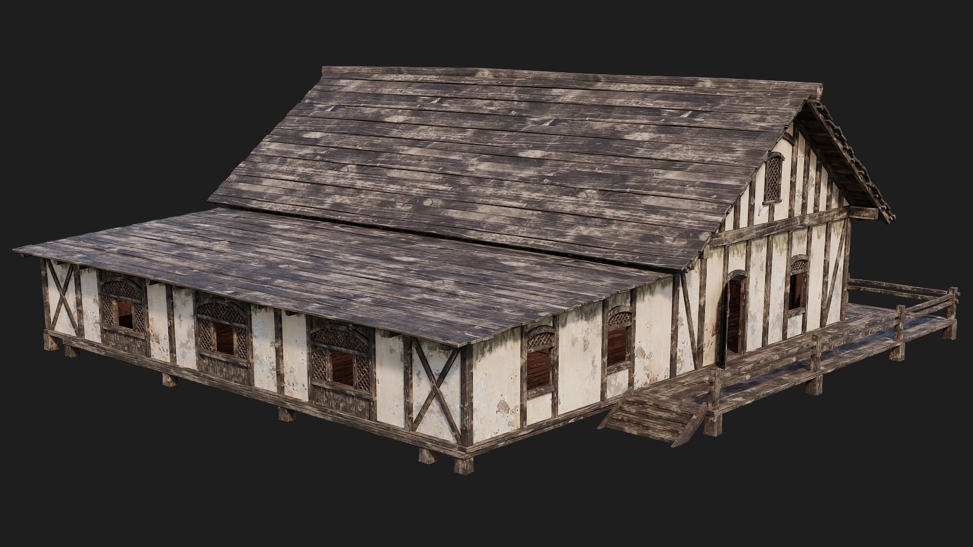 Old Medieval House 4K Textures GameReady 154 Low-poly 3D model_2