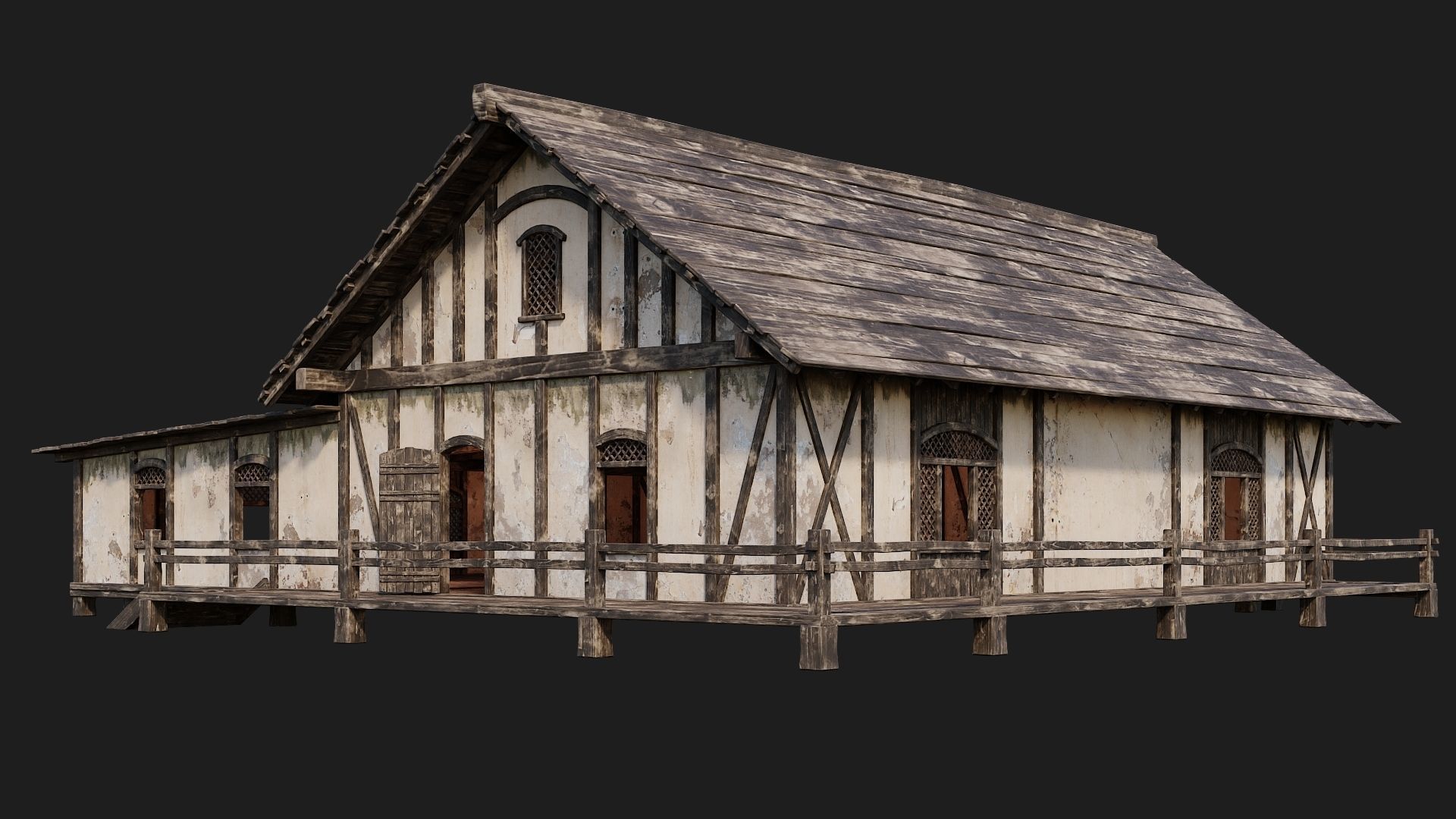 Old Medieval House 4K Textures GameReady 154 Low-poly 3D model_8