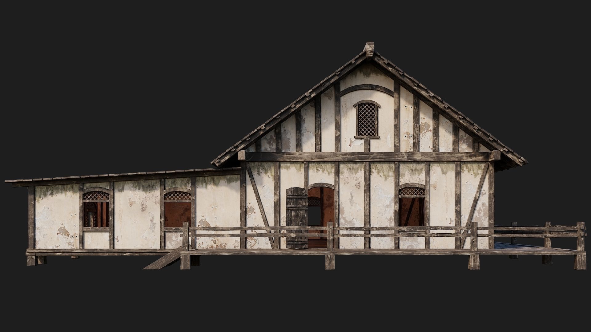 Old Medieval House 4K Textures GameReady 154 Low-poly 3D model_3