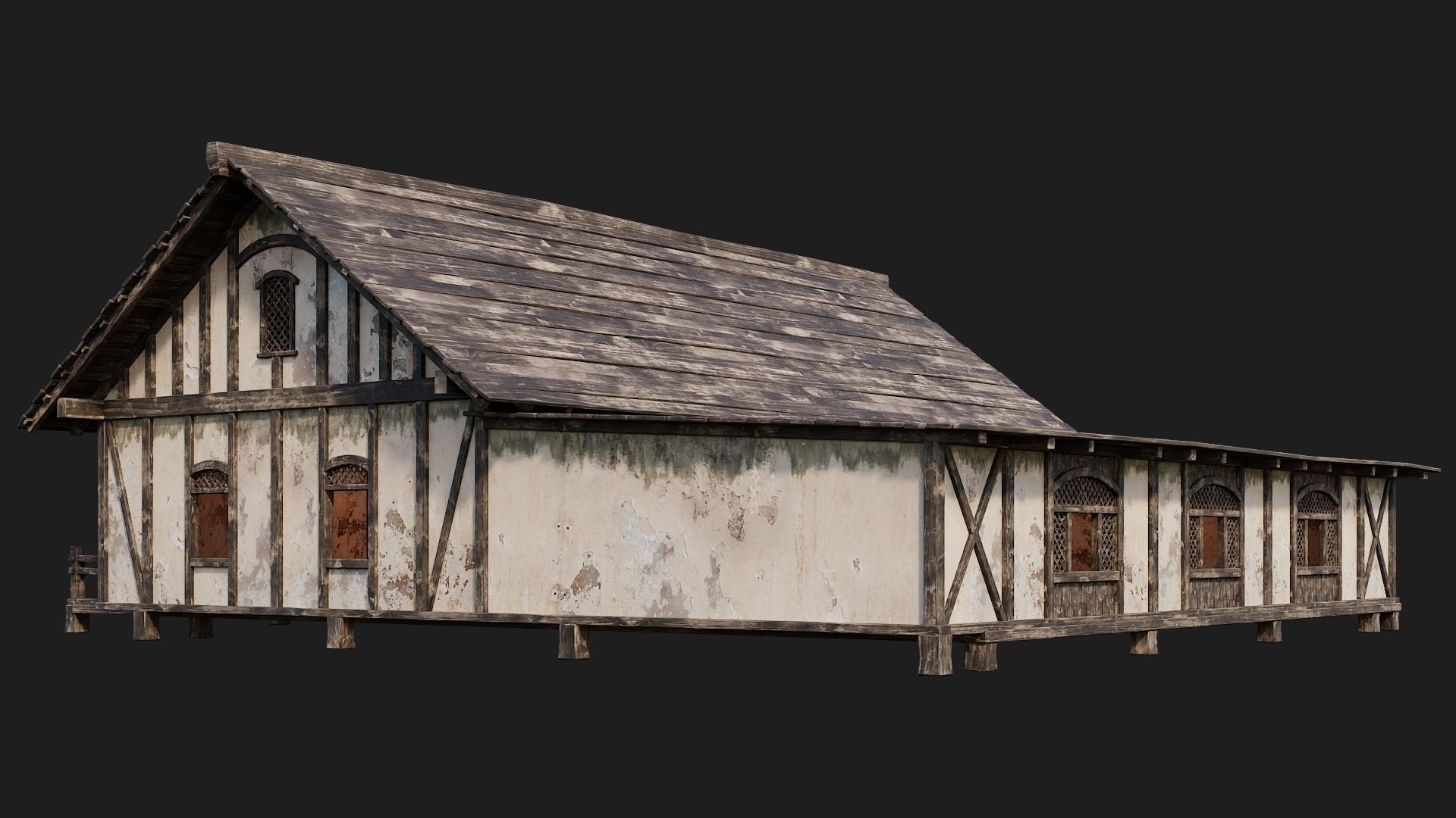 Old Medieval House 4K Textures GameReady 154 Low-poly 3D model_10