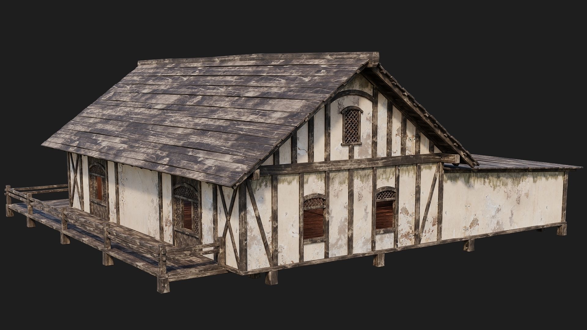 Old Medieval House 4K Textures GameReady 154 Low-poly 3D model_12