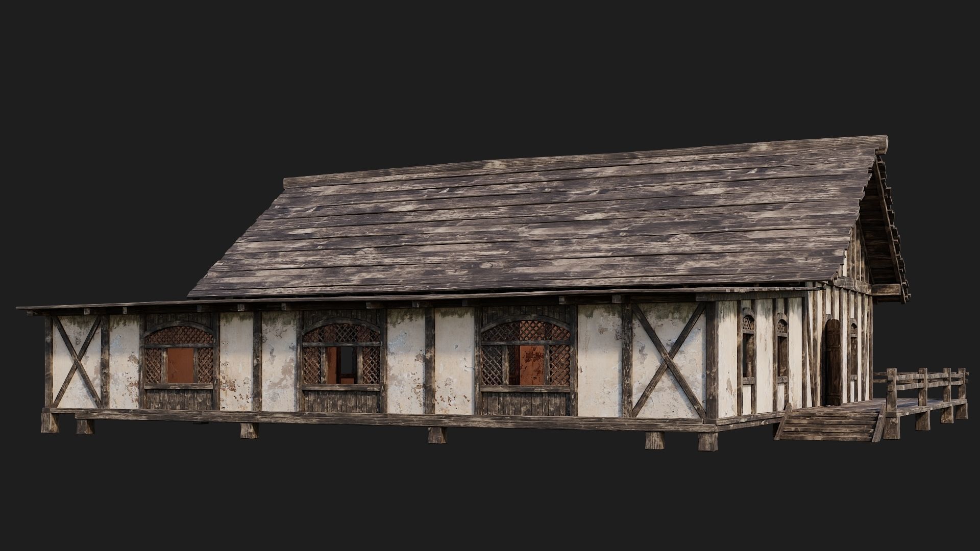 Old Medieval House 4K Textures GameReady 154 Low-poly 3D model_4