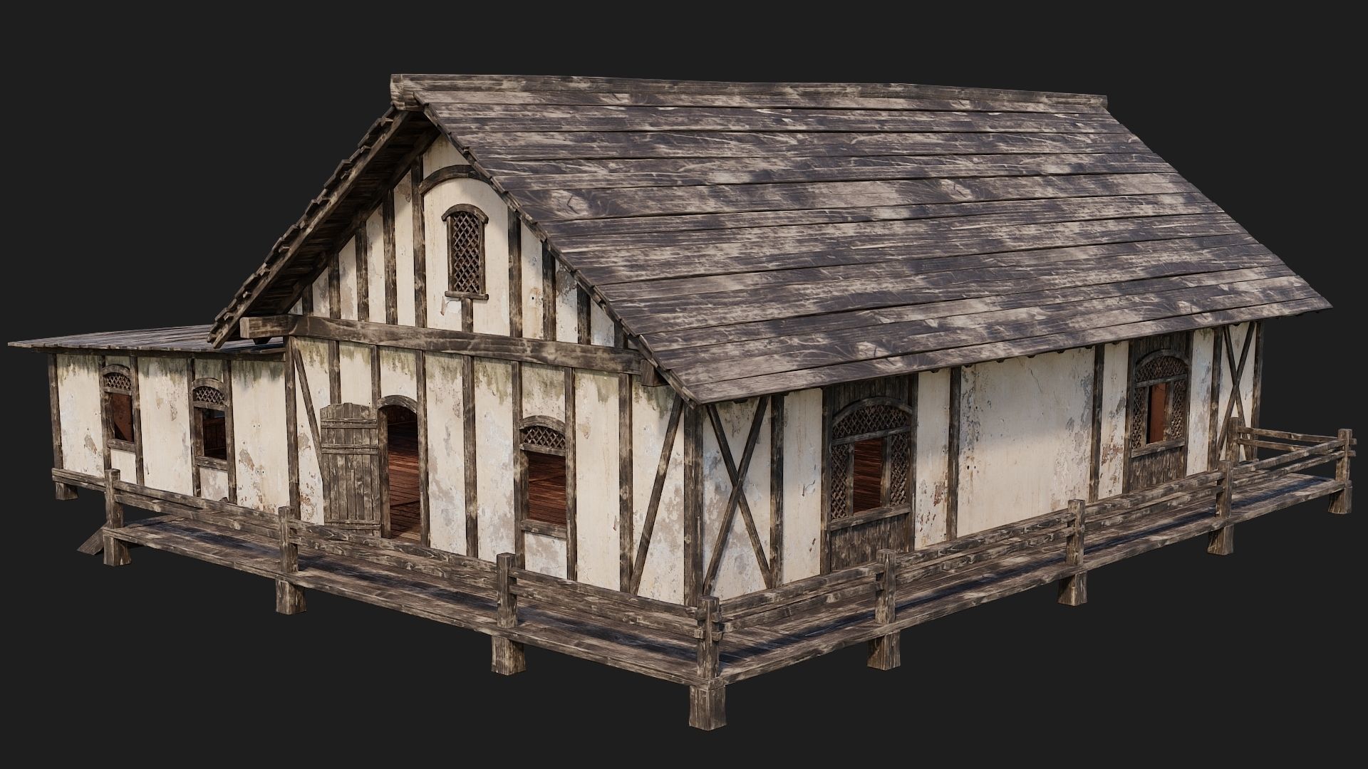 Old Medieval House 4K Textures GameReady 154 Low-poly 3D model_11