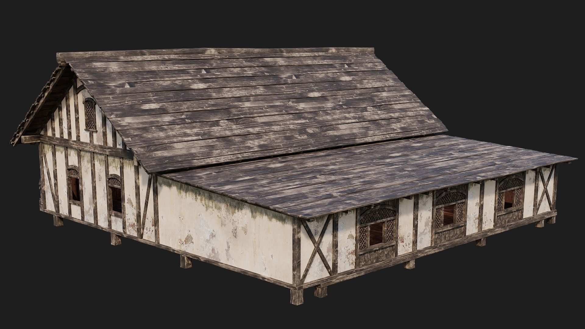 Old Medieval House 4K Textures GameReady 154 Low-poly 3D model_5