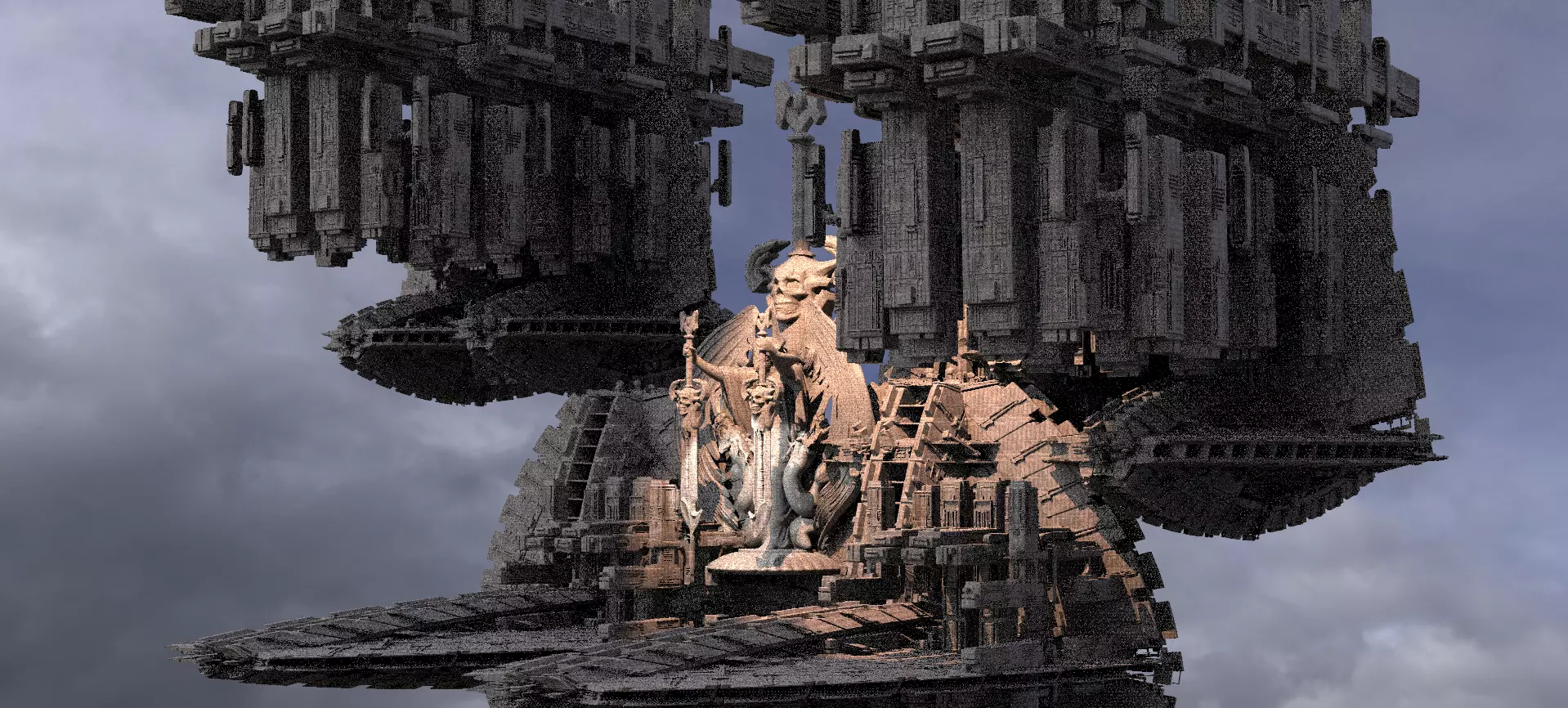 Alien Inquisitor Grand Ship City Kit bash 2 3D model