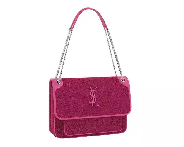 YSL Saint Laurent Niki Bag Pink Tweed