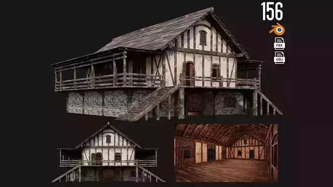 Old Medieval House 4K Textures GameReady 156