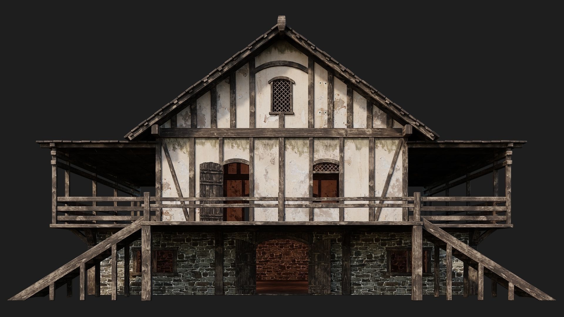 Old Medieval House 4K Textures GameReady 156 Low-poly 3D model_3