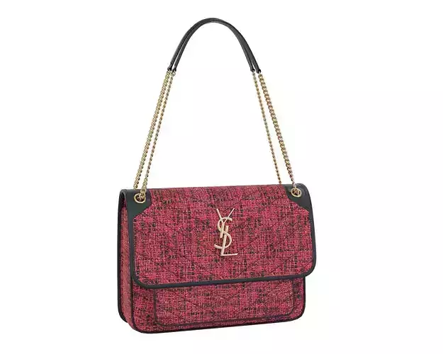 YSL Saint Laurent Niki Bag Red Tweed