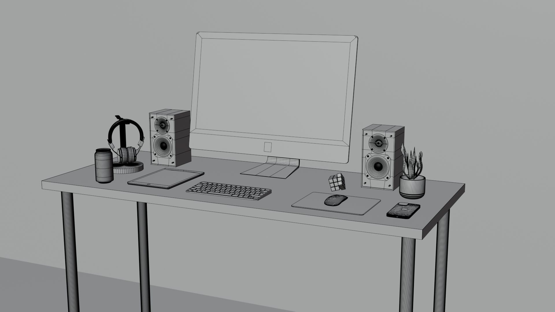 Modern Computer Setup 3d Model 3D model_10