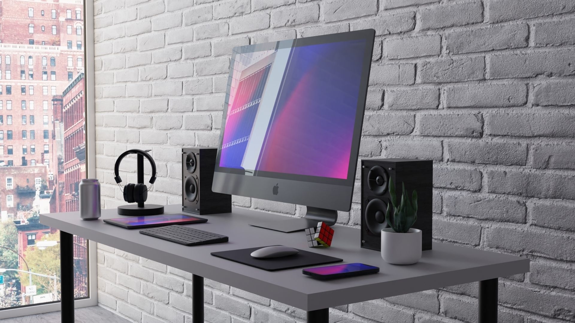 Modern Computer Setup 3d Model 3D model_2