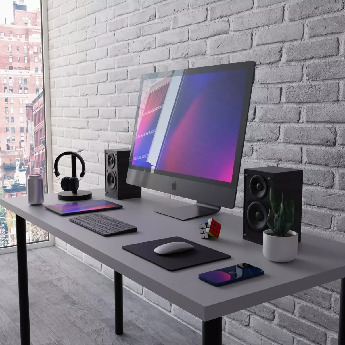 Modern Computer Setup 3d Model 3D model_0