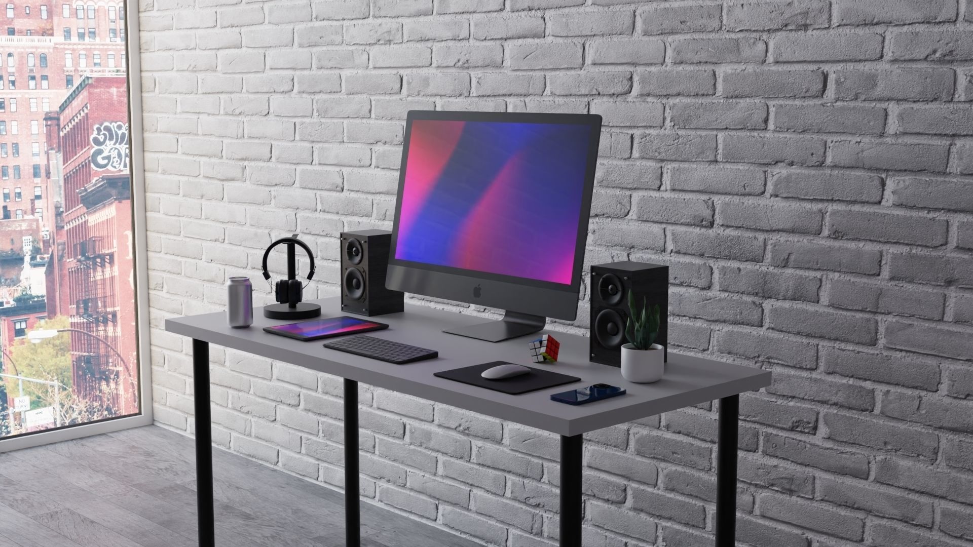 Modern Computer Setup 3d Model 3D model_4