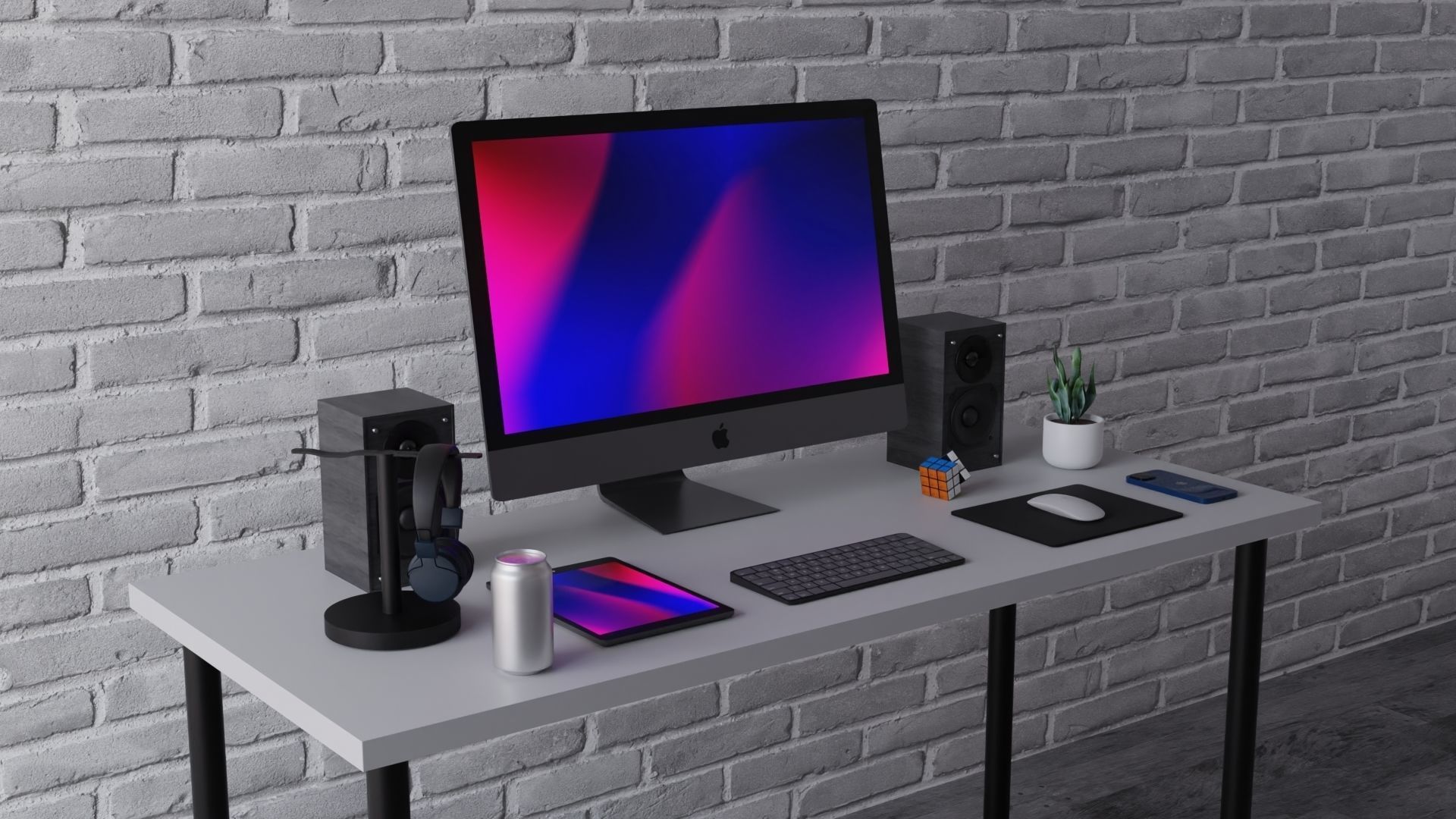 Modern Computer Setup 3d Model 3D model_1