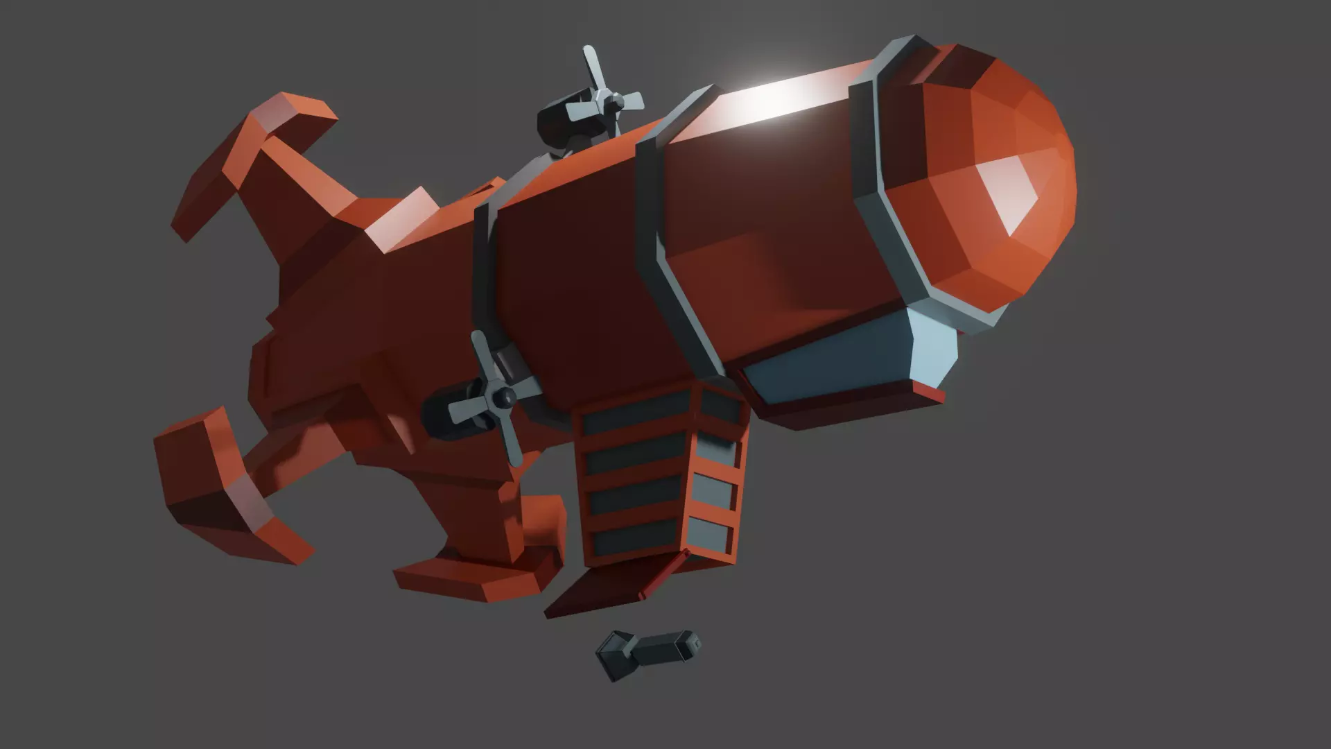 Air ship for game Free low-poly 3D model