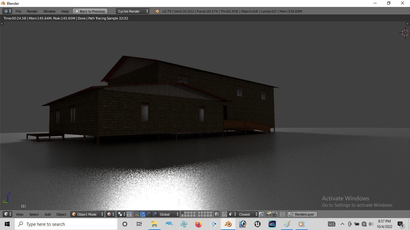 Rumah kayu panggung tingkat 003-004 3D model_2