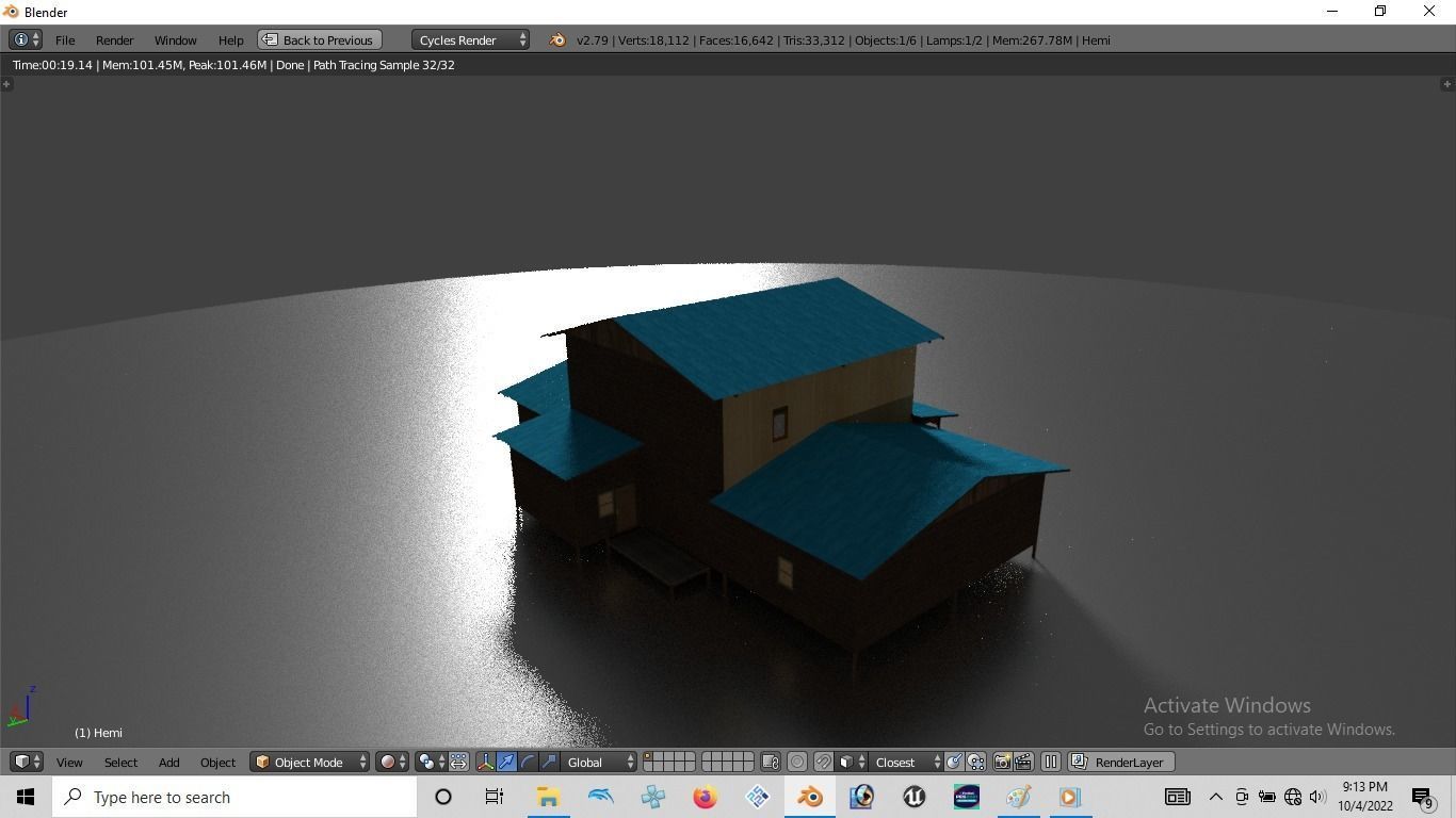 Rumah kayu panggung tingkat 003-004 3D model_7