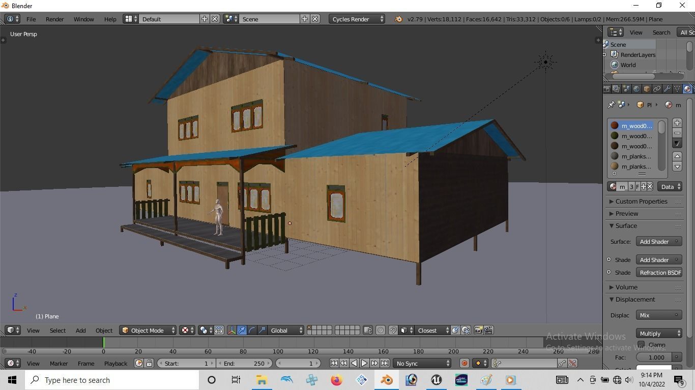 Rumah kayu panggung tingkat 003-004 3D model_8