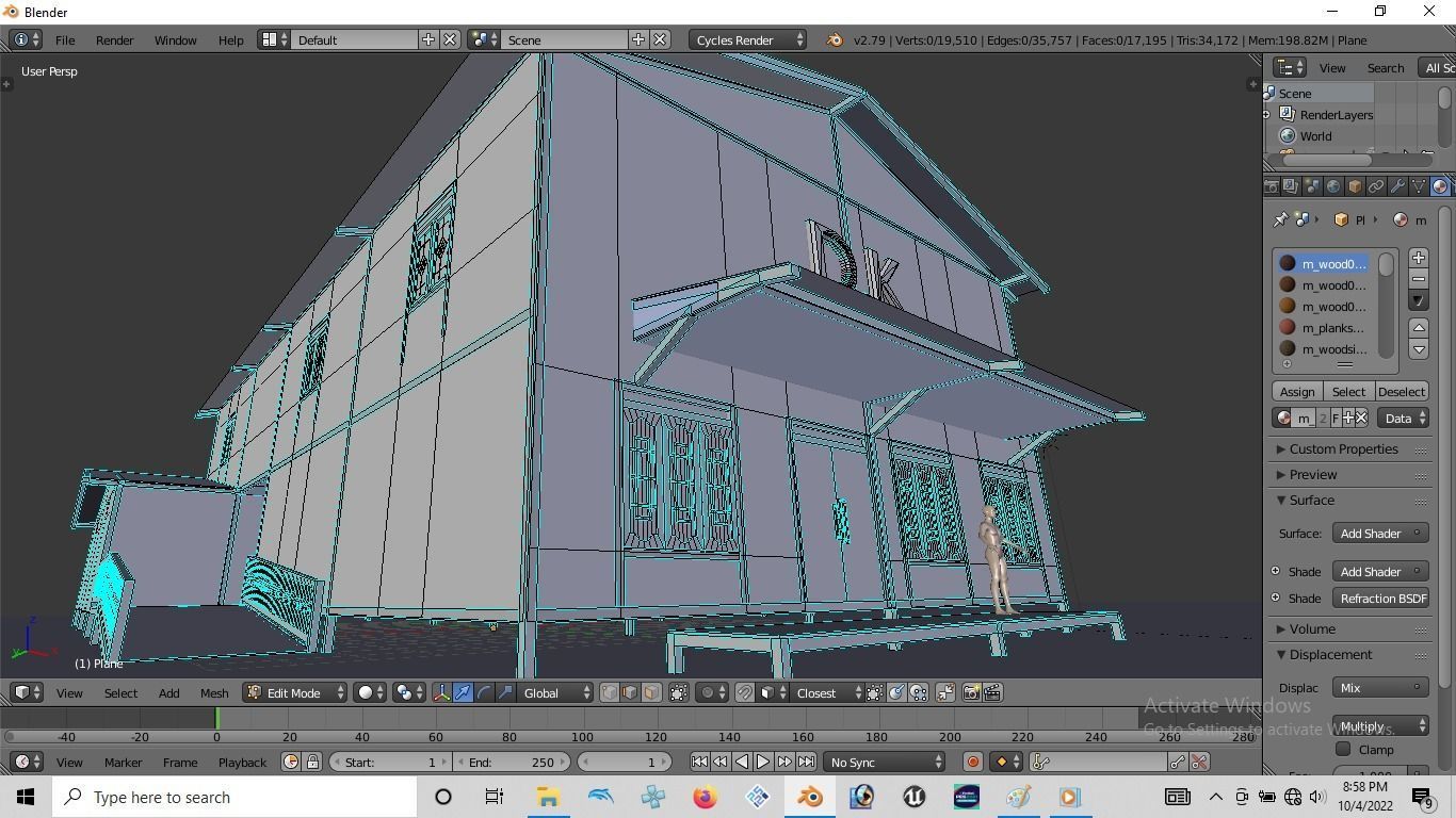 Rumah kayu panggung tingkat 003-004 3D model_4