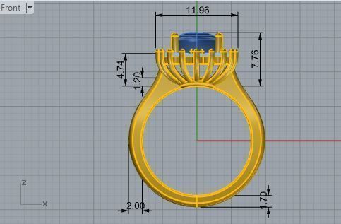 Dark Halo Diamond ring 2638 3D print model 3D print model_5