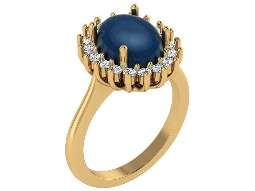 Dark Halo Diamond ring 2638 3D print model 3D print model_1