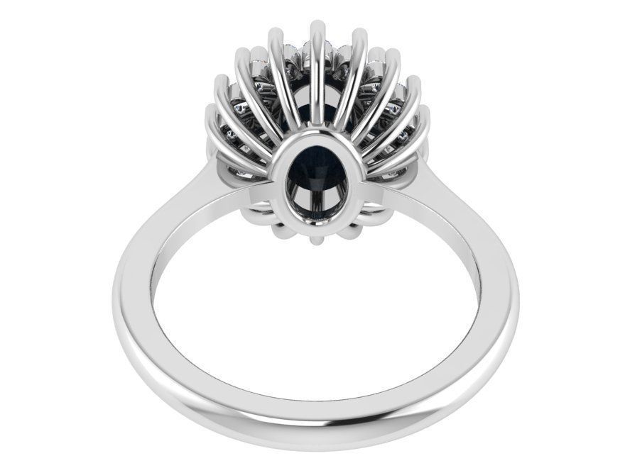 Dark Halo Diamond ring 2638 3D print model 3D print model_3