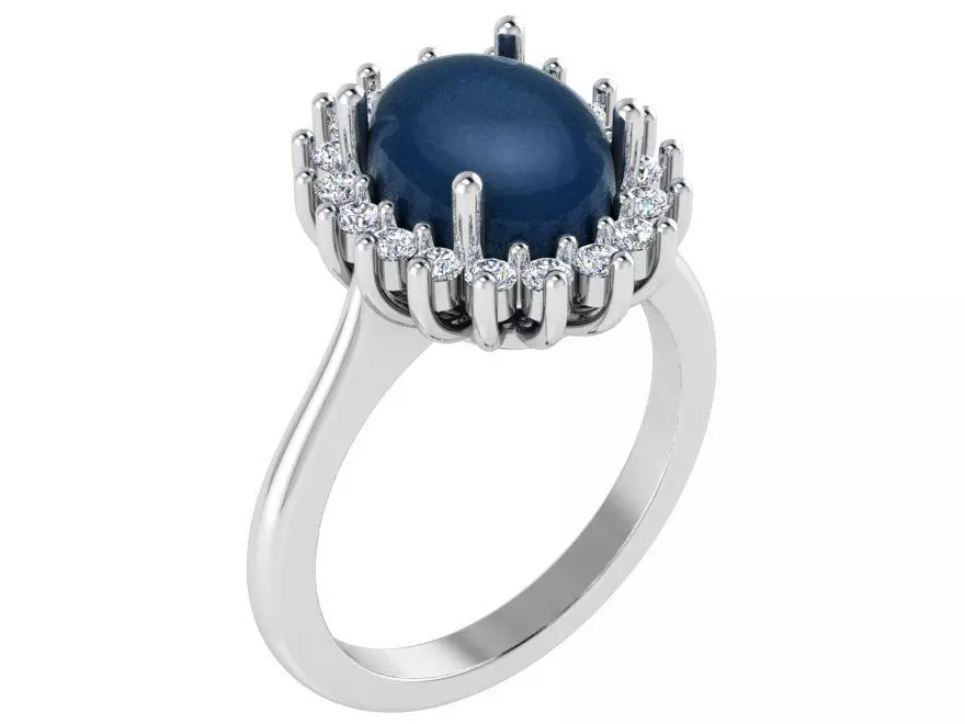 Dark Halo Diamond ring 2638 3D print model 3D print model_0