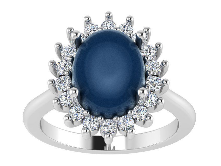 Dark Halo Diamond ring 2638 3D print model 3D print model_2