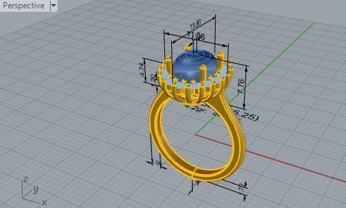 Dark Halo Diamond ring 2638 3D print model 3D print model_7