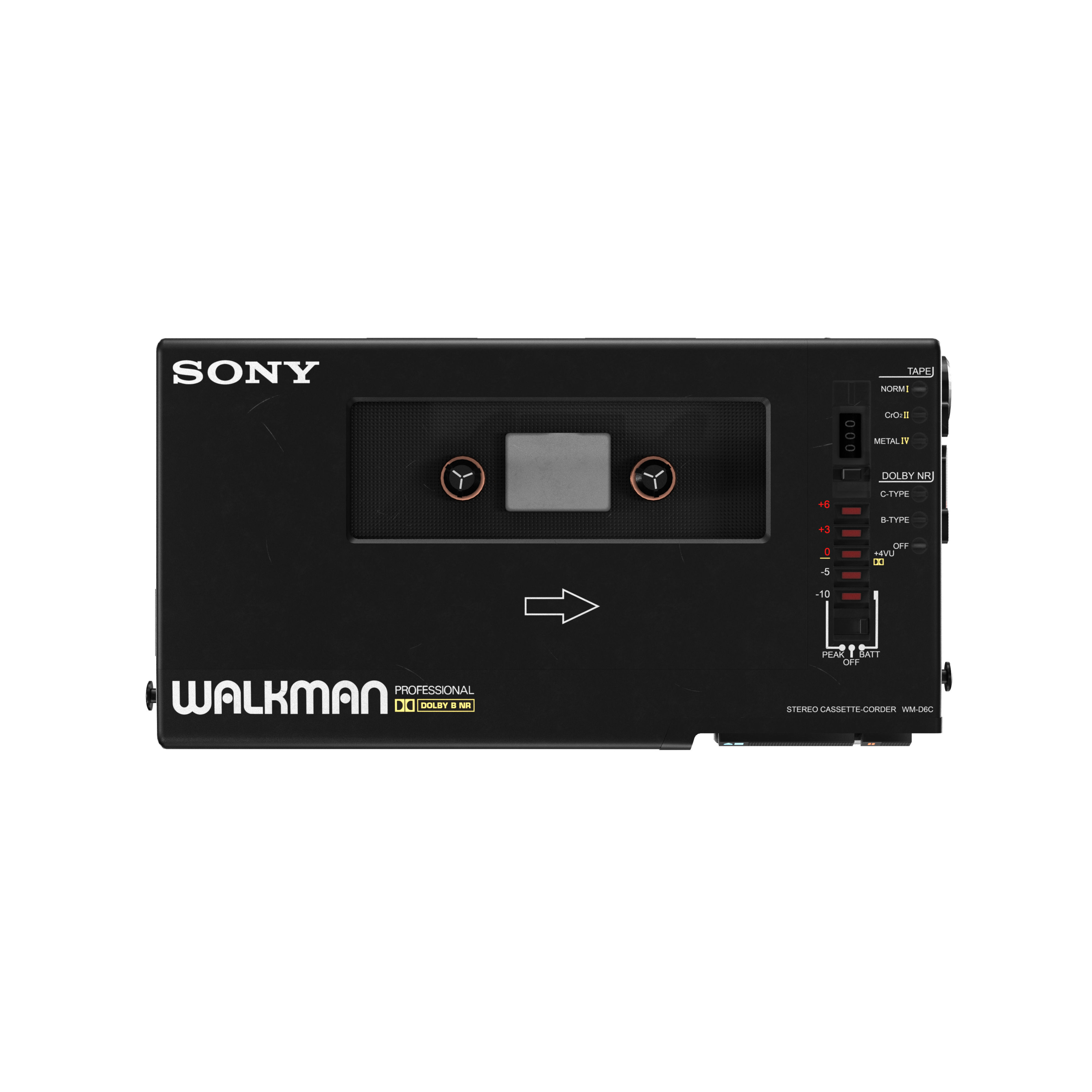 Used SonyWalkman-DC6 Portable Stereo Cassette Recorder Low-poly 3D model_5