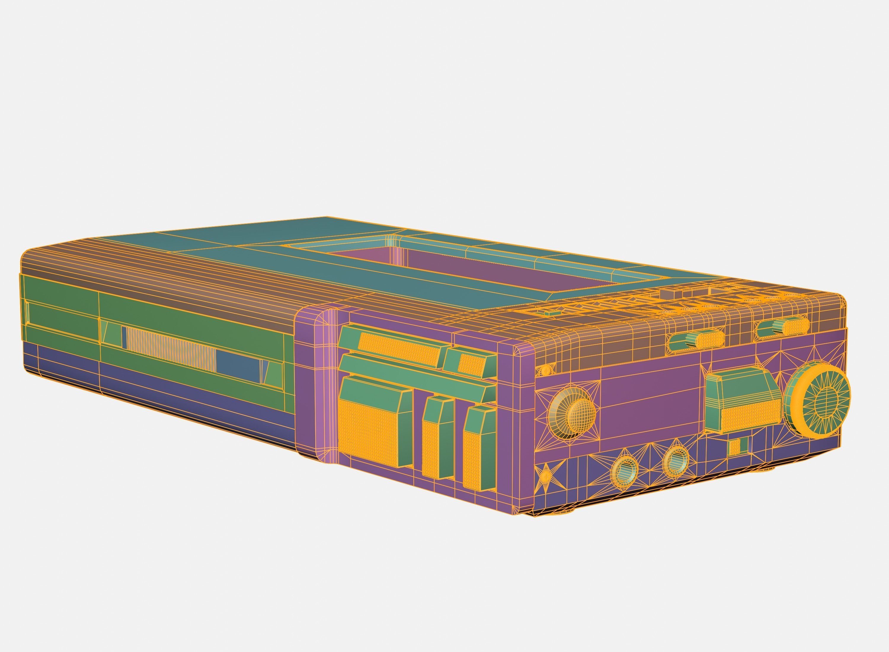 Used SonyWalkman-DC6 Portable Stereo Cassette Recorder Low-poly 3D model_10