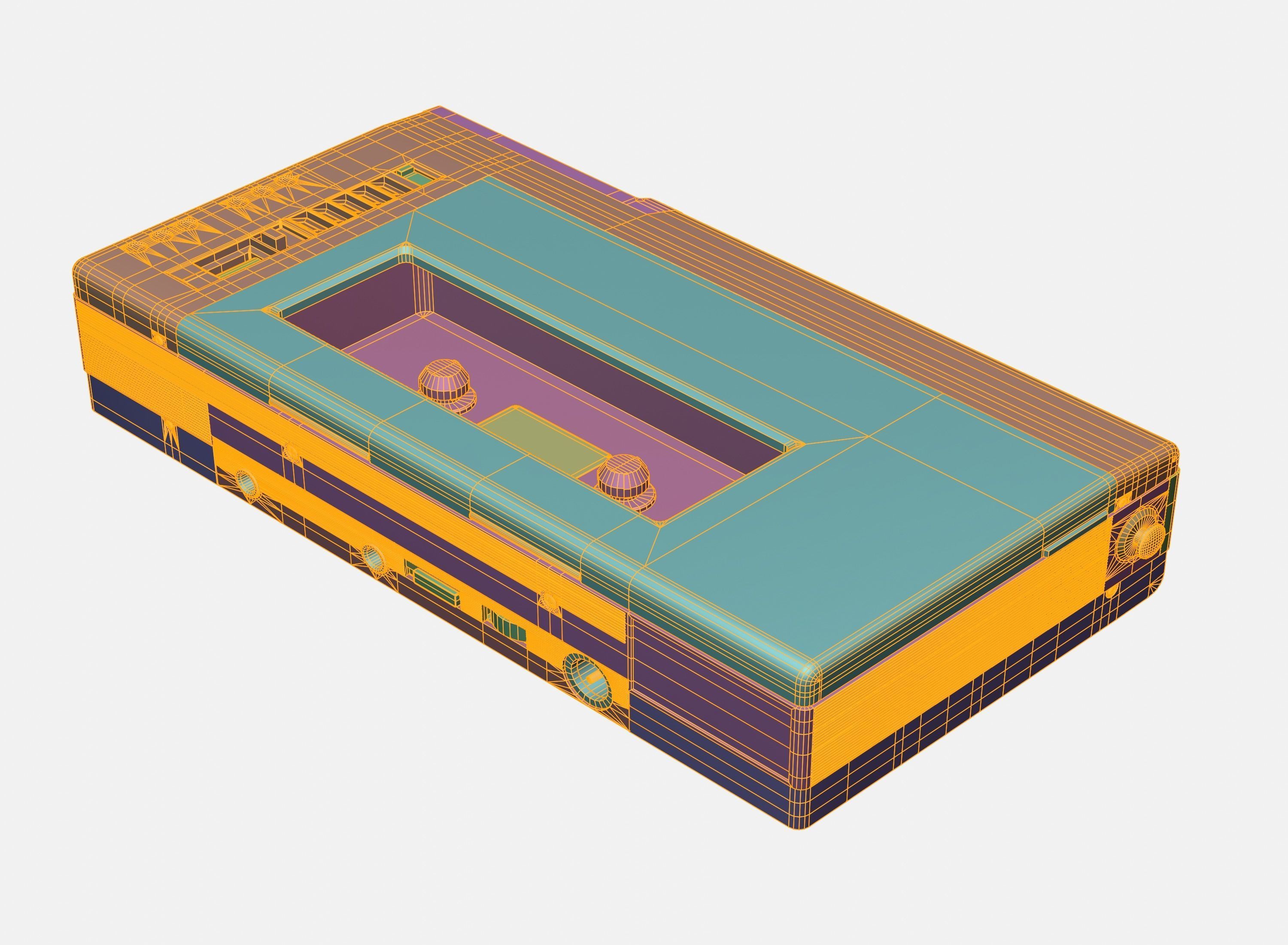 Used SonyWalkman-DC6 Portable Stereo Cassette Recorder Low-poly 3D model_13