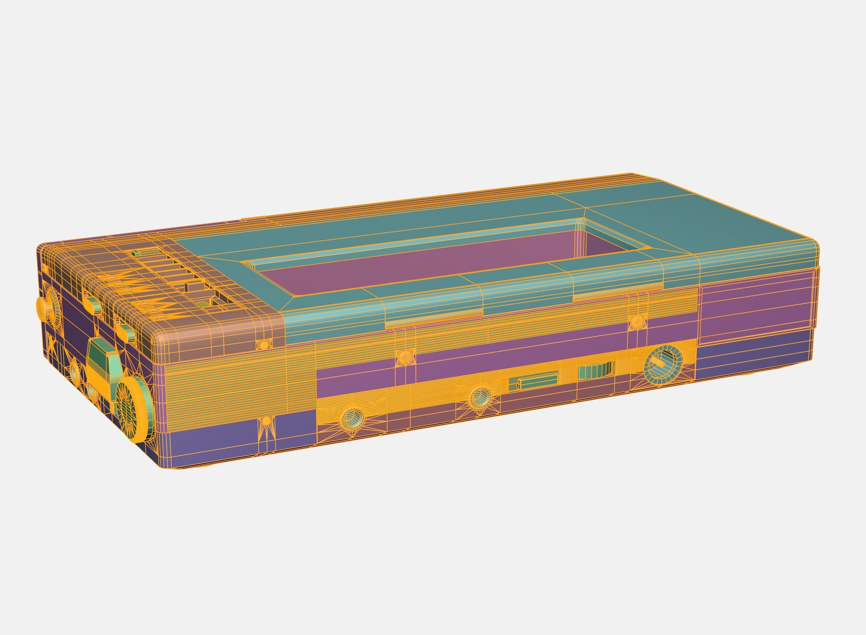 Used SonyWalkman-DC6 Portable Stereo Cassette Recorder Low-poly 3D model_12