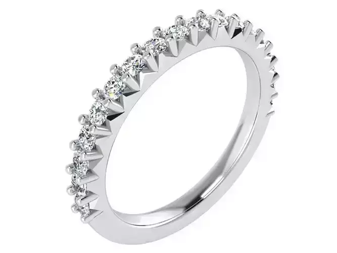 Round Diamond ring with brilliant stones 2641 3D print model 