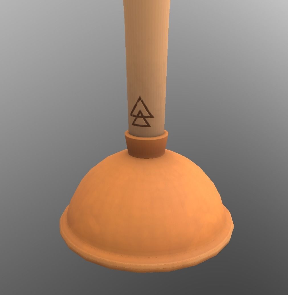 Stylized Plunger Low-poly 3D model_2