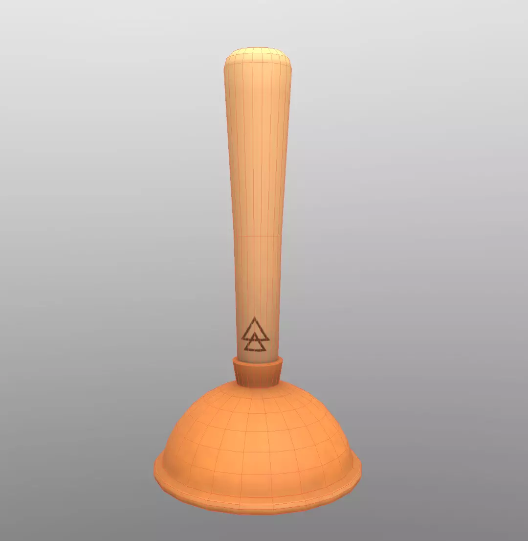 Stylized Plunger Low-poly 3D model_0