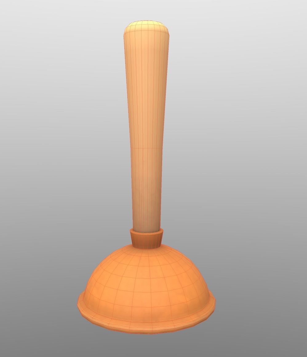 Stylized Plunger Low-poly 3D model_1