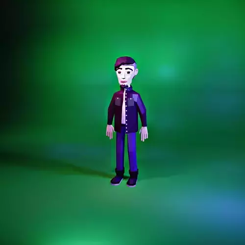 low poly character cartoon Low-poly 3D model