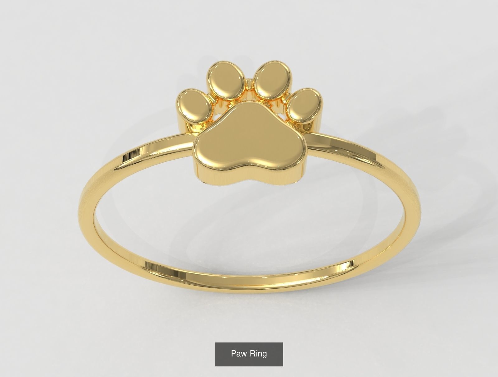 Paw Ring  Earrings Pendant  3D Model Collection_1