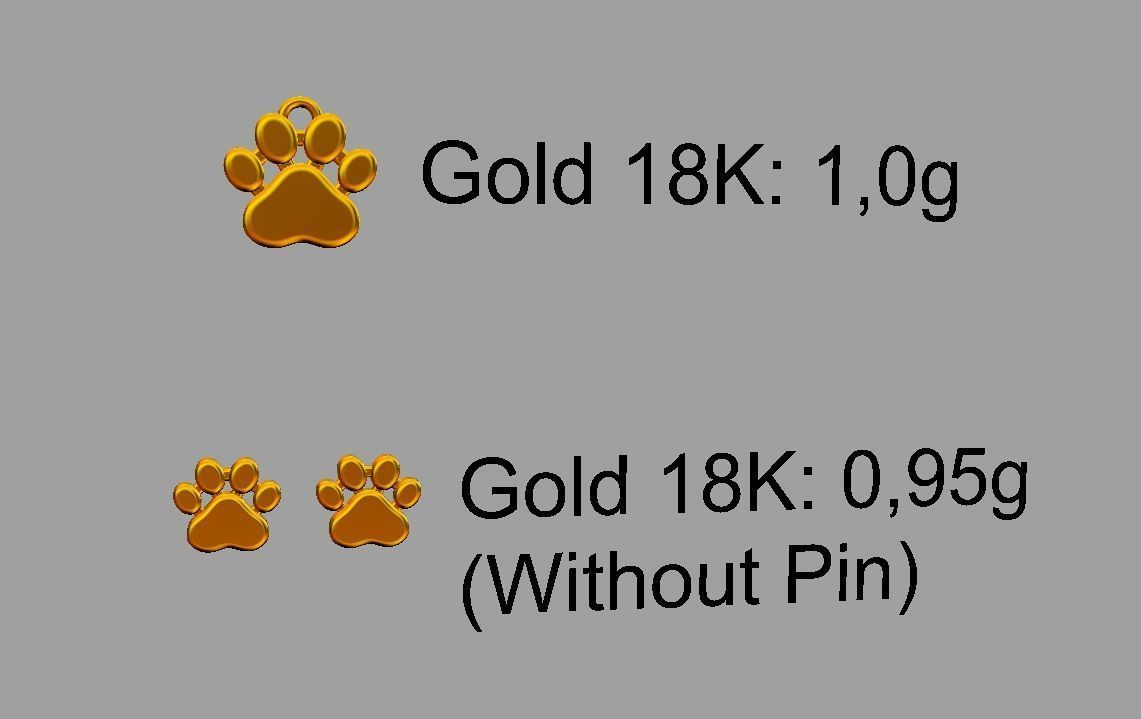 Paw Ring  Earrings Pendant  3D Model Collection_9