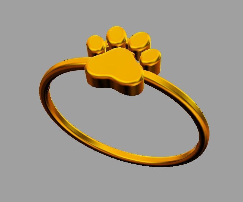 Paw Ring  Earrings Pendant  3D Model Collection_17
