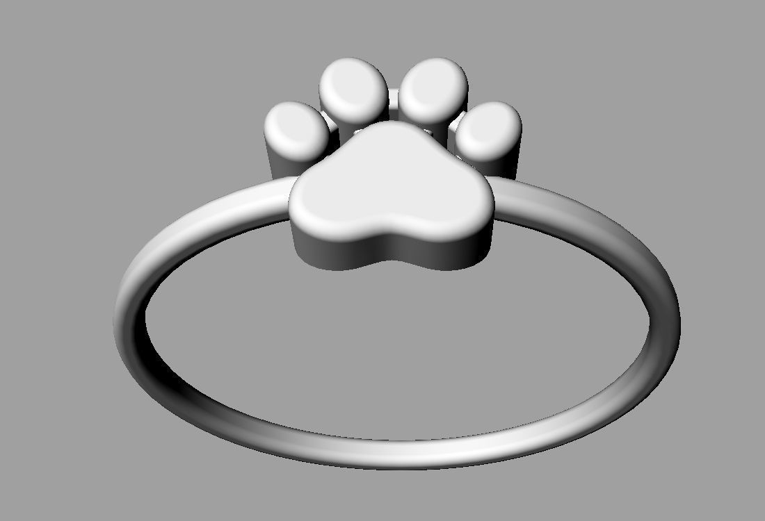 Paw Ring  Earrings Pendant  3D Model Collection_19